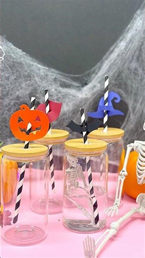 🦇 Spooky straw DIY for Halloween drinks! 💀 #halloween #spooky