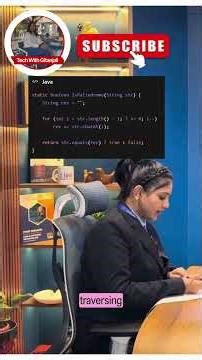 Write a Palindrome Program in JAVA? Explained in 60 Seconds! #TechWithGitanjali