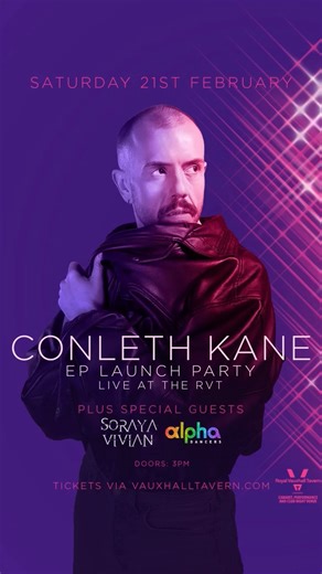 PATRICK CONLETH KANE on Instagram: "Join Award-winning Singer/Songwriter Conleth Kane at 3pm on 21st February as he officially launches his new EP ‘Erasure-Esque’, produced by hit-makers 7th Heaven. The EP is to celebrate the 40th Anniversary of one of Conleth’s all time favourite bands, Erasure. The show will feature a collection of his own self-penned music alongside some well-known pop favourites. 🪩 Conleth has performed on major stages and at events all over the world including Mighty Hoopl