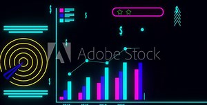 Business growth, 3d animation show marketing graph analyzing stock market changes with achieve the target marketing