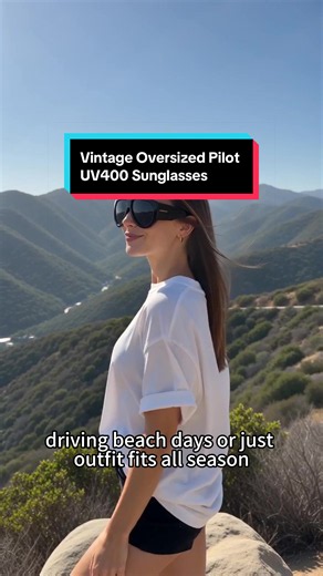 Large frame retro aviator sunglasses with full UV400 protection, trendy punk style daily eyewear #AviatorShades #SummerAccessory #StreetStyleGlasses #TikTokShopDealsforYouDays #SummerVibes