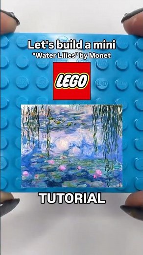 How to build a mini LEGO Monet's Water Lilies frame Tutorial 🪷🪻 #legomoc #waterlily #monet