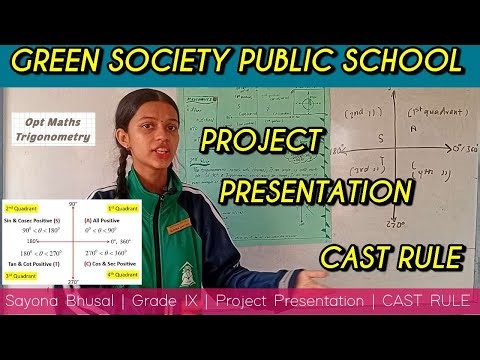 Trigonometry Project – CAST Rule | Presentation by Sayona Bhusal | Green Society Public School