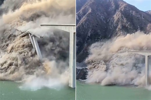 Harrowing Video Shows Bridge Collapsing in China Less Than 1 Year After It Opened to Traffic