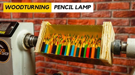 Woodturning a pencil lamp
