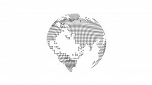 Digital earth globe rotation animation. Spinning planet isolated on white background