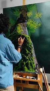 95K views · 2.5K reactions | Moss series Treescape painting @highlight | Akshay Sawant | Facebook