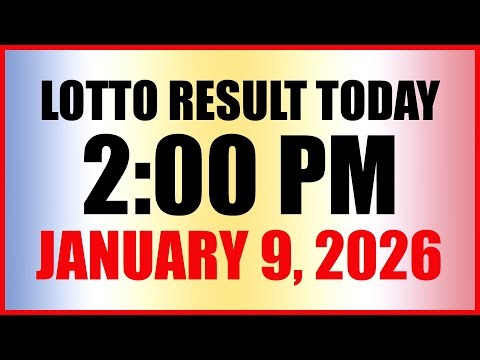 Lotto Result Today 2pm Draw January 9, 2026 Swertres Ez2 PCSO