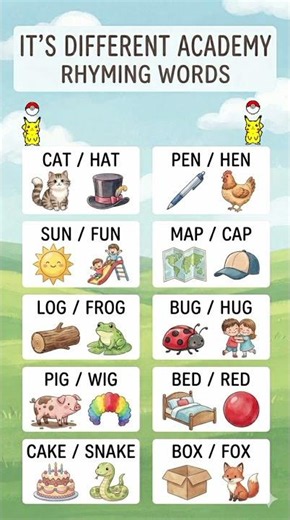 Fun Rhyming Words for Kids! 🎵 | Learn to Rhyme #RhymingWords #LearnEnglish #Shorts