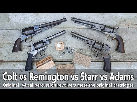 Original Civil War revolvers vs original cartridges: Colt Army, Remington, Starr, Adams
