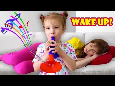 Kids play musical instruments and wake up Mom