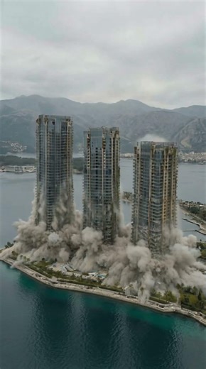 Massive Triple Skyscraper Implosion | Controlled Demolition | Satisfying Collapse