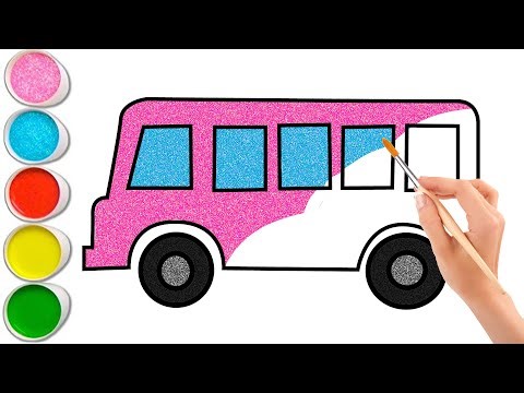 How to Draw Bus 🚌 Easy kids colour video learning drawing easy