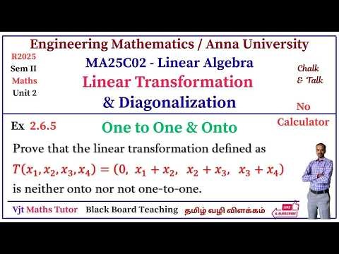 One to One | Onto | Linear Transformation | MA25C02 | Linear Algebra | Problem 5 | Rank Method