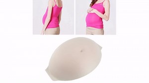 Fockety Fake Pregnant Belly,Artificial Silicone False Pregnancy Tummy, Breathable Lightweight Pregnancy Baby Bump, Comfortable Wear, for Stage Performances, Photography, Cosplay