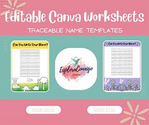 Editable “trace Your Name” Worksheets - English - Etsy Canada