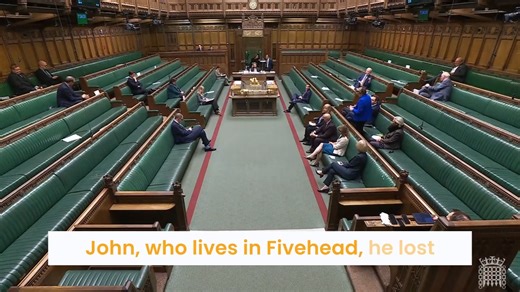 🎖 John from Fivehead lost his hearing due to inadequate ear protection while training. Even though he’s never claimed benefits, the compensation he received could disadvantage him should he need support in the future - contrary to the Armed Forces Covenant. 🗣 Military compensation is meant to recognise the sacrifices veterans make, not disadvantage them when they need help. I raised John’s case in Parliament on Tuesday, and I will continue to fight to prevent military disability compensation a