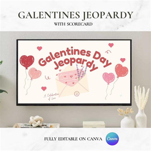 Galentines Jeopardy Game Template | Girls Night Jeopardy Powerpoint Game Template | Pink Envelope Galentines Party Game | Editable in Canva - Etsy Canada