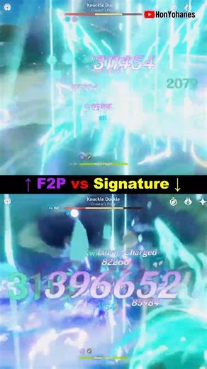 FLINS F2P VS SIGN WEAPON DMG COMPARISON #flins #aino #ineffa #genshinimpact #genshin #genshinclip