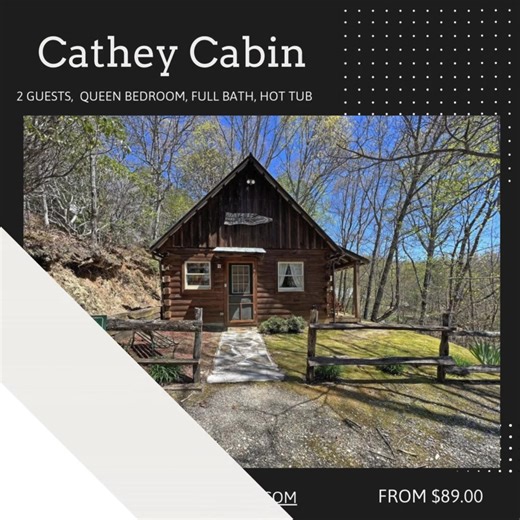 Step through the entrance of the rustic split rail fence and yes, do stop and smell the roses. Relax. You’re away from it all high on a quiet hill with a great view of the Smoky Mountains. Welcome to Cathey Cabin. This lovely one bedroom cabin is the perfect spot for you and your loved ones mountain getaway. With its private location, mountain view, and convenient location - you can't go wrong. To reserve Cathey Cabin on line: https://www.brysoncitycabinrentals.com/vacation-rental-home.asp?PageD