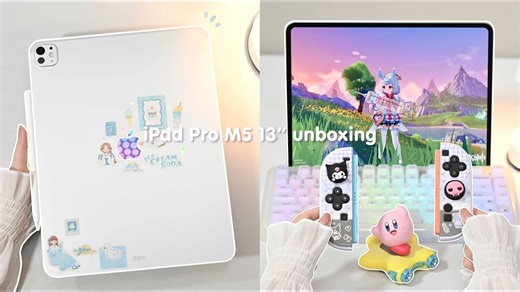 新款iPad Pro 13英寸 M5 2025 ‧₊° 美学开箱   Paperlike   NAS 备份   配件   kirby ☁️