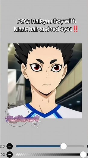 POV; Haikyu!! Boy with Black hair & Red Eyes‼️ || #haikyu #shortvideo #ibispaintx #shorts #anime