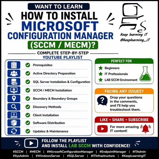🚀 Want to learn how to install Microsoft Configuration Manager Lab, also known as SCCM or MECM?