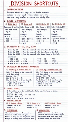 Division Shortcuts | Quick Math Tricks