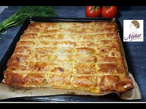 Bereite Börek vor I darüber Selter gießen und backen I Börek mit Hähnchenfleisch und Gemüse
