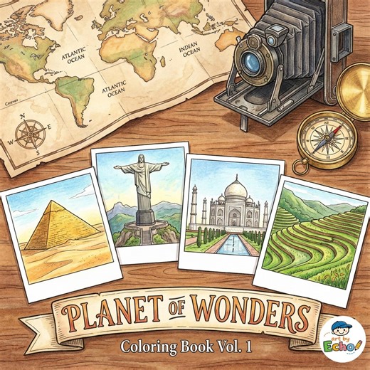 Coloring Book: Planet of Wonders Volume 1 | Fun and Relaxing Activity | Kid Friendly | Printable | Digital Download - Etsy