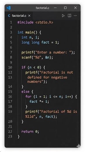 Factorial Logic in C 🔁
