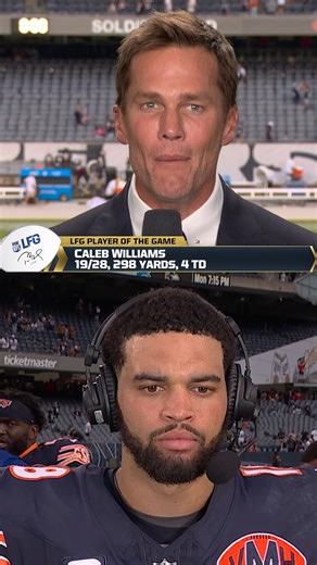 "The ultimate trust is within those guys. The other 10 guys on the field...to go out there and be able to play a clean game." Congratulations to Tom Brady's #LFG Player of the Game, Chicago Bears QB Caleb Williams 🐻👏 (Presented by Verizon) | NFL on FOX