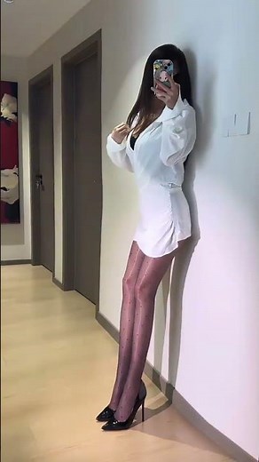 Elegant mature woman's OOTD: Black Silk High Heels