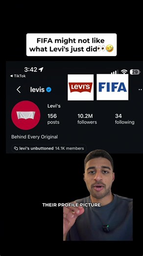 FIFA may not be happy with this marketing stunt from @Levi’s but it’s absolutely genius!👀😂 #fifaworldcup #levis #marketing #levisjeans #levisstadium