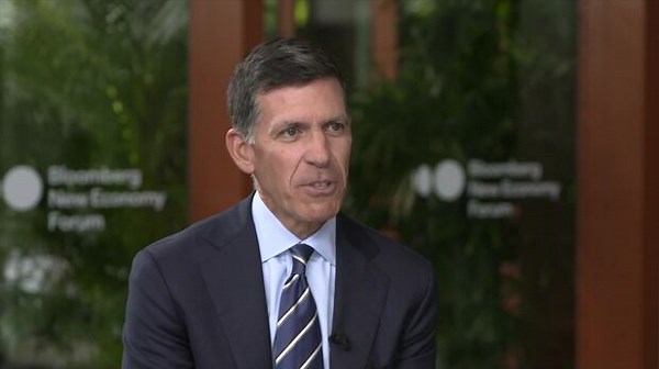 Goldman Sachs Group President John Waldron says markets are primed for possible further declines, in an interview on the sidelines of the New Economy Forum 2025.