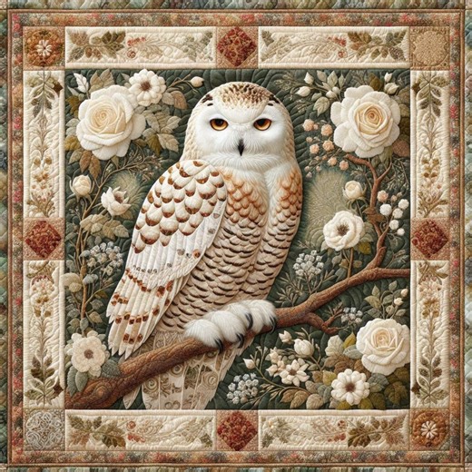 Quilt Fabric Panels – Owls of the Cottage Garden Sewing Art - Etsy