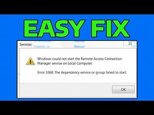 How To Fix Remote Access Connection Manager Can't Be Started Error 1068