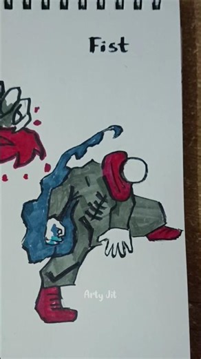 How to draw body with (Red & Blue) #sketch #quickdraw #easydraw