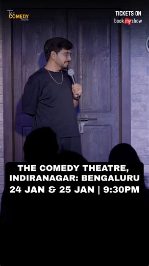 The Comedy Theatre: Gurugram on Instagram: "Ye woh hasi hai jo andar se nikalti hai, aur baahar aake claps ban jaati hai 👏 Relatable, sharp, aur dangerously funny. Weekend ka best decision yahin milega. 📍 The Comedy Theatre, Indiranagar 🗓 24 & 25 Jan | ⏰ 9:30 PM #VivekSamtani #StandupLive #ComedyNight #IndiranagarEvents #WeekendVibes"