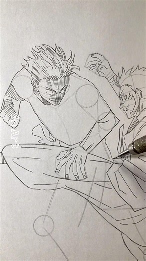 Drawing Gojo vs Sukuna - Jujutsu Kaisen #shorts
