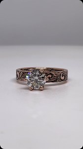 Congratulations @maddiryckman and @brandon__woodhead #customengagementring #westernweddinginspo #westernweddingblog #westernfashion #rosegoldengagementring #rounddiamond #westernweddingrings #engagementring #engagementringideas #solitaireengagementring #engagementphotos | B bar J Custom Designs