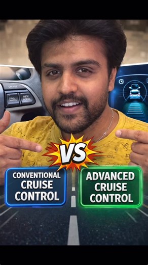 Vijayaragavan | Tamil Car Buyer Guide on Instagram: "Cruise control vs Adaptive cruise control what’s the difference Conventional Cruise Control maintains a set speed. Adaptive Cruise Control (ACC) goes further — it automatically adjusts speed based on traffic ahead using radar & cameras. Same name. Very different technology."