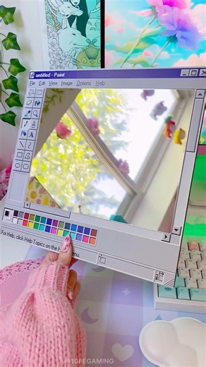 🌈 MSPaint Mirror 😍🎨 10eegaming #y2k #frutigeraero #2000s #nostalgia #mspaint #90s #pixelart #tech