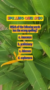 15 reactions · 3 comments | Spelling Quiz #139. #spellingbee #spelling #spellingchallenge #spellingbeechallenge #learnenglish #learningisfun #learning #learnsomethingnew | Learn English | Facebook