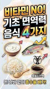비타민 말고 진짜 면역력 높이는 영양제 음식 베스트 4