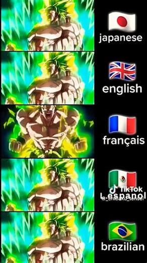 Dragon Ball Super Broly Broly scream in différent langages #dragonball #multilanguage #broly