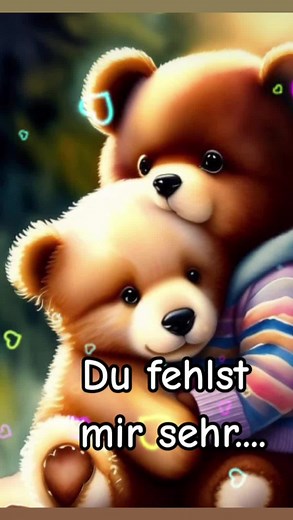 Animated Teddy Bears in a Heartwarming Embrace