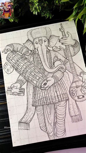 Parel cha Raja 2026 Drawing ❤️‍🩹, Lord Ganesha Drawing #shorts #parelcharaja #ganpati #sketch