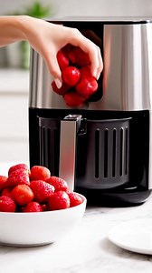 Air Fryer Strawberries Ingredients 2 cups fresh strawberries, hulled & halved 1–2 tbsp maple syrup or honey (optional) ½ tsp vanilla extract (optional) Pinch of salt Optional add-ins ½ tsp cinnamon 1 tsp balsamic vinegar (trust me 😏) Lemon zest for brightness Instructions Prep Toss strawberries with sweetener, vanilla, and salt. Air fry Preheat air fryer to 370°F (188°C). Place strawberries in a parchment-lined basket or small dish. Cook 6–8 minutes, shaking halfway. Finish They’re done when so