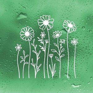 Flower Row V3 Custom Vinyl Decals | Pretty Floral Garden Design | Die Cut Sticker - Etsy